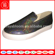 2018 plain slip on pu leather flat fashion Ladies Lady women shoes